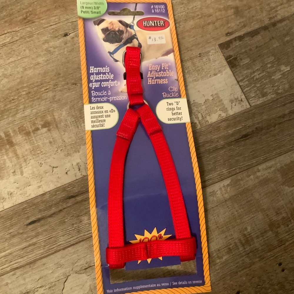 Hunter Adjustable Red Easy Fit Step-In Dog Harness (Small- 3/8” x 8-13”)